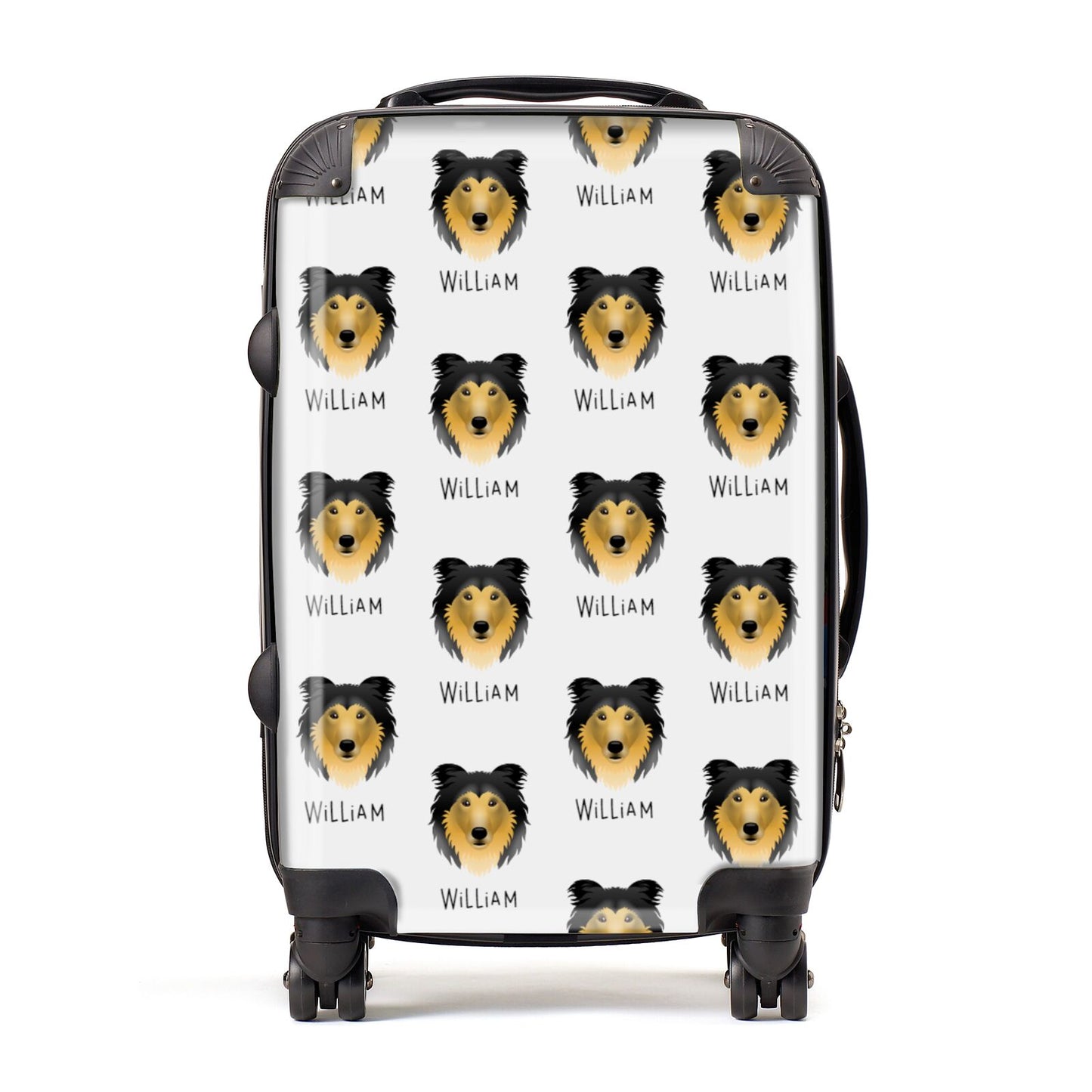 Rough Collie Icon with Name Suitcase