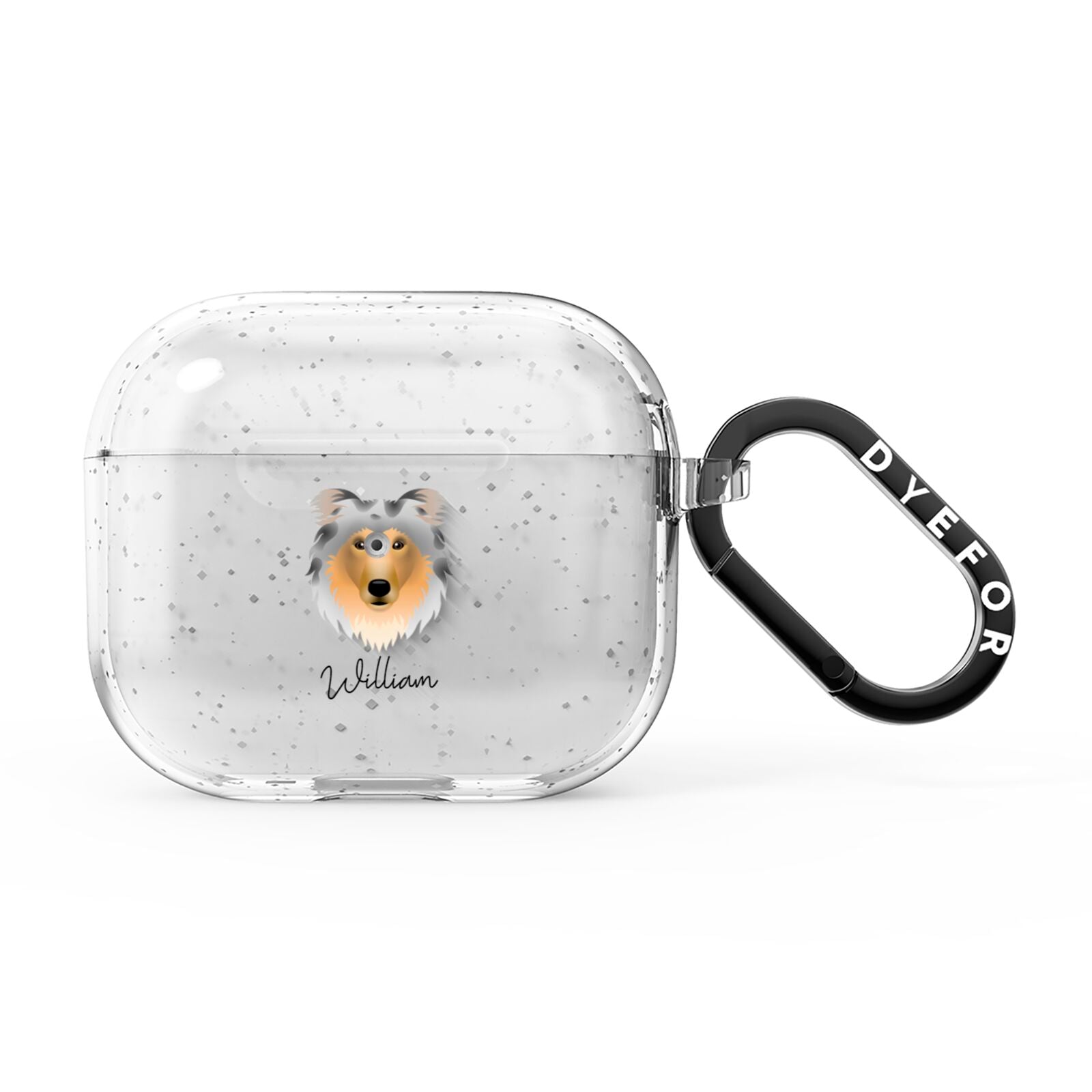 Rough Collie Personalised AirPods Glitter Case 3rd Gen