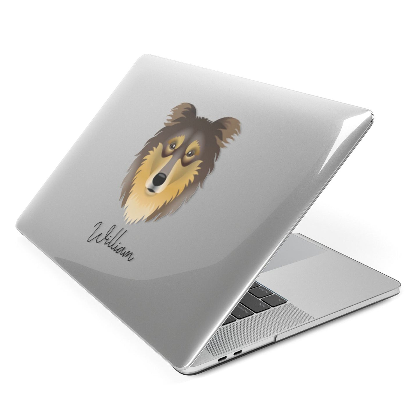 Rough Collie Personalised Apple MacBook Case Side View