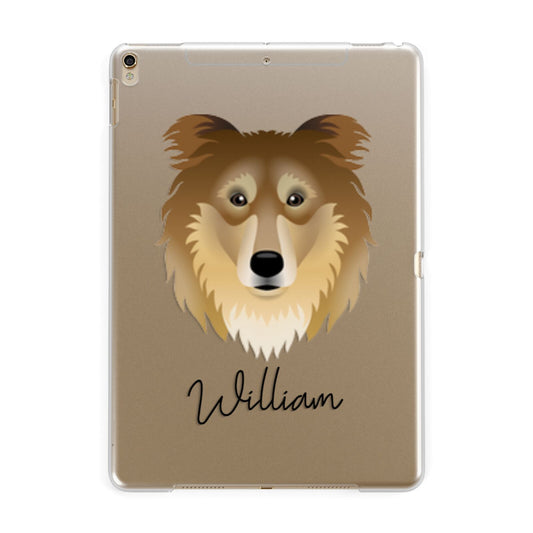 Rough Collie Personalised Apple iPad Gold Case