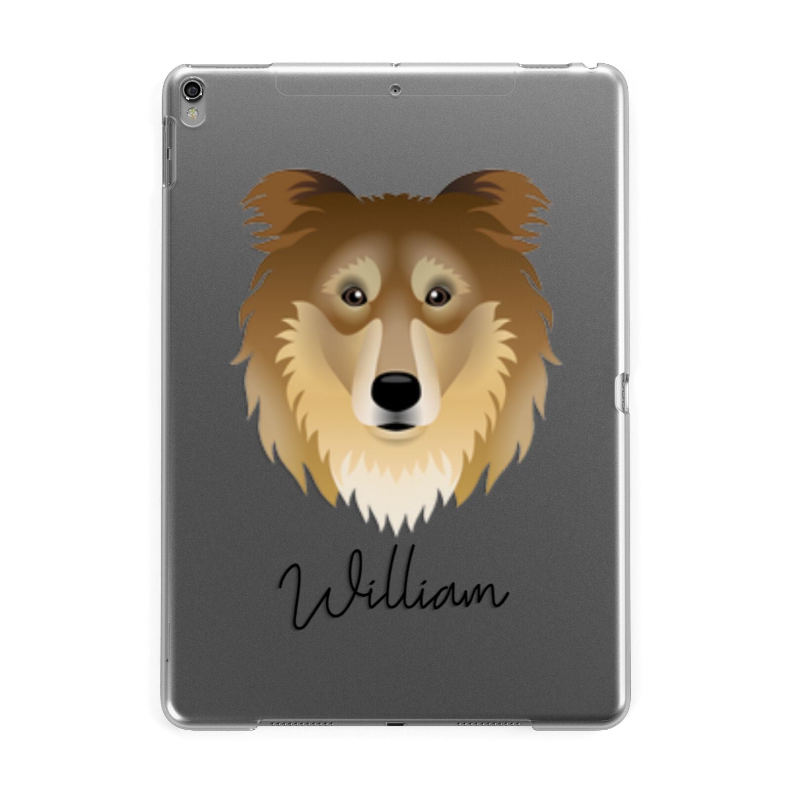 Rough Collie Personalised Apple iPad Grey Case