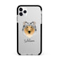 Rough Collie Personalised Apple iPhone 11 Pro Max in Silver with Black Impact Case