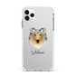 Rough Collie Personalised Apple iPhone 11 Pro Max in Silver with White Impact Case