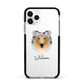 Rough Collie Personalised Apple iPhone 11 Pro in Silver with Black Impact Case