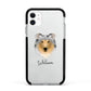 Rough Collie Personalised Apple iPhone 11 in White with Black Impact Case