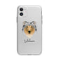 Rough Collie Personalised Apple iPhone 11 in White with Bumper Case