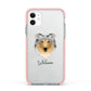 Rough Collie Personalised Apple iPhone 11 in White with Pink Impact Case