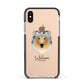 Rough Collie Personalised Apple iPhone Xs Impact Case Black Edge on Gold Phone