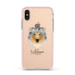 Rough Collie Personalised Apple iPhone Xs Impact Case Pink Edge on Gold Phone