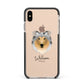 Rough Collie Personalised Apple iPhone Xs Max Impact Case Black Edge on Gold Phone