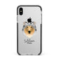 Rough Collie Personalised Apple iPhone Xs Max Impact Case Black Edge on Silver Phone