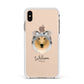 Rough Collie Personalised Apple iPhone Xs Max Impact Case White Edge on Gold Phone