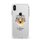Rough Collie Personalised Apple iPhone Xs Max Impact Case White Edge on Silver Phone