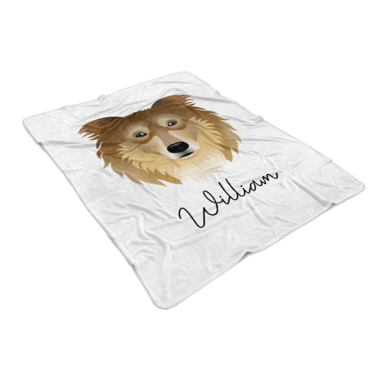 Rough Collie Personalised Large Fleece Blankets
