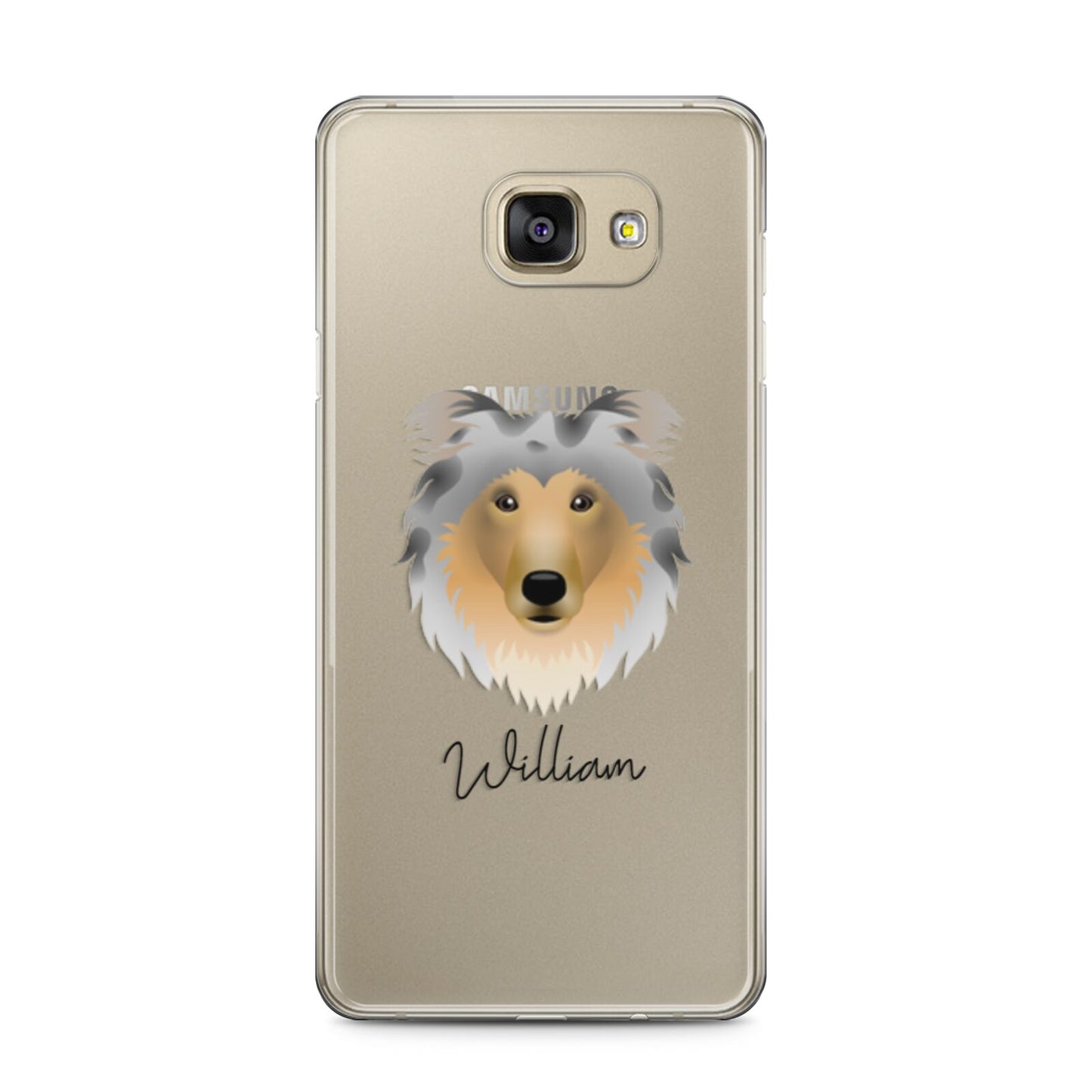 Rough Collie Personalised Samsung Galaxy A5 2016 Case on gold phone
