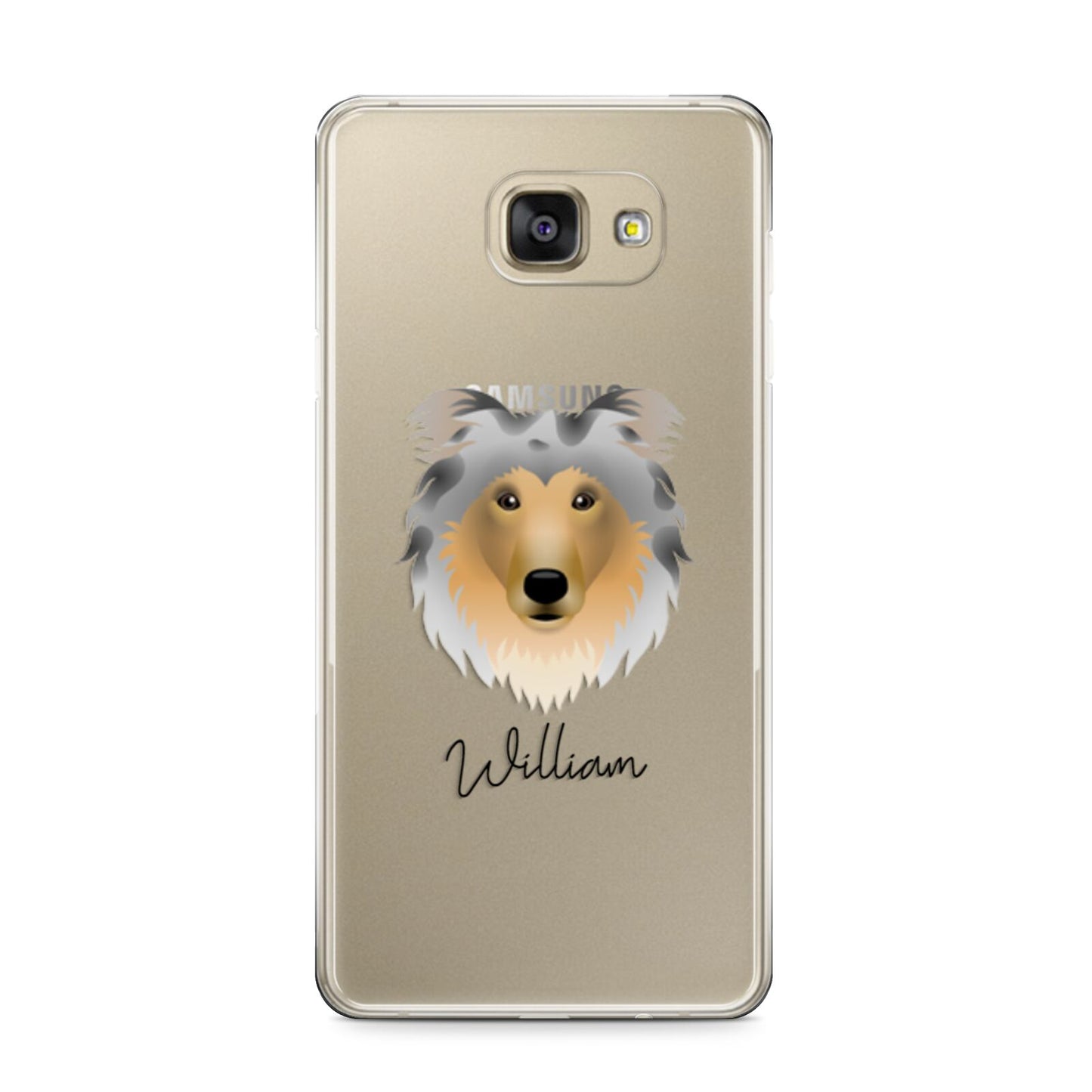 Rough Collie Personalised Samsung Galaxy A9 2016 Case on gold phone