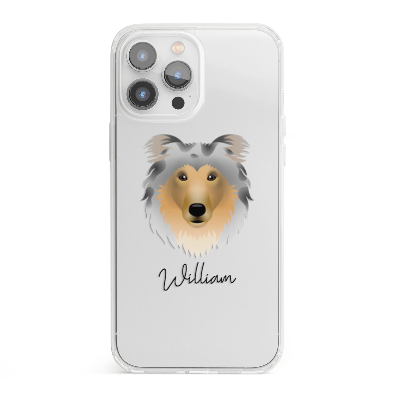 Rough Collie Personalised iPhone 13 Pro Max Clear Bumper Case