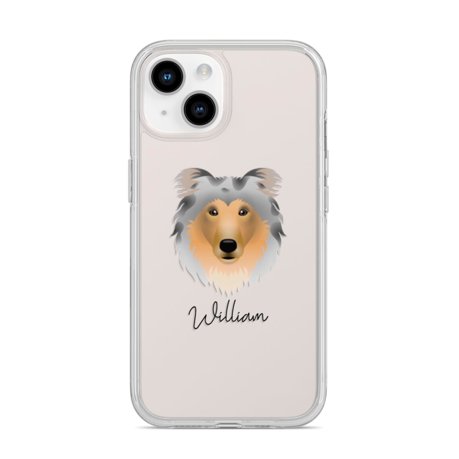 Rough Collie Personalised iPhone 14 Clear Tough Case Starlight