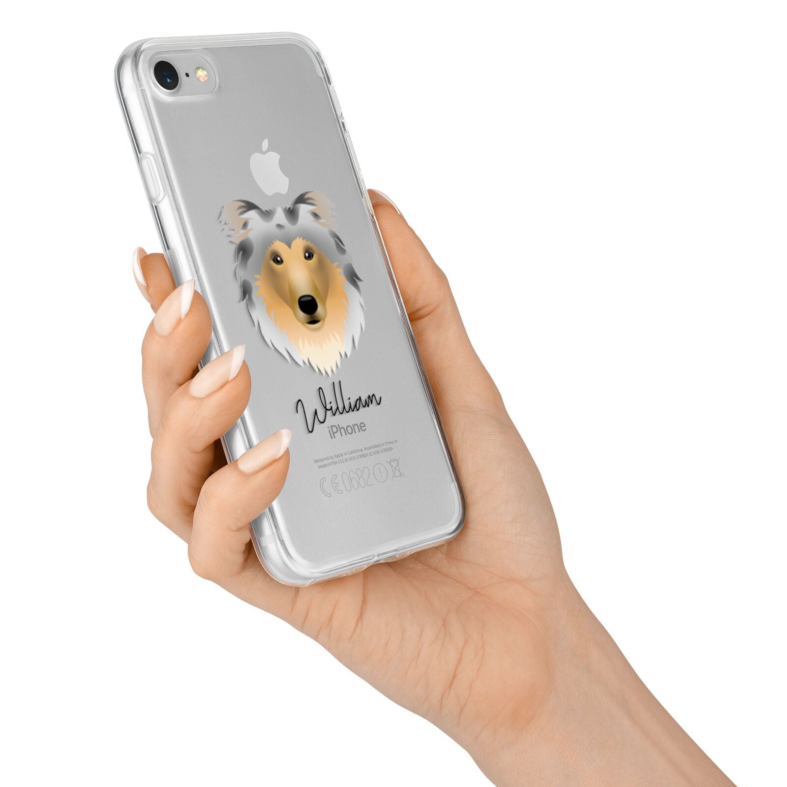 Rough Collie Personalised iPhone 7 Bumper Case on Silver iPhone Alternative Image