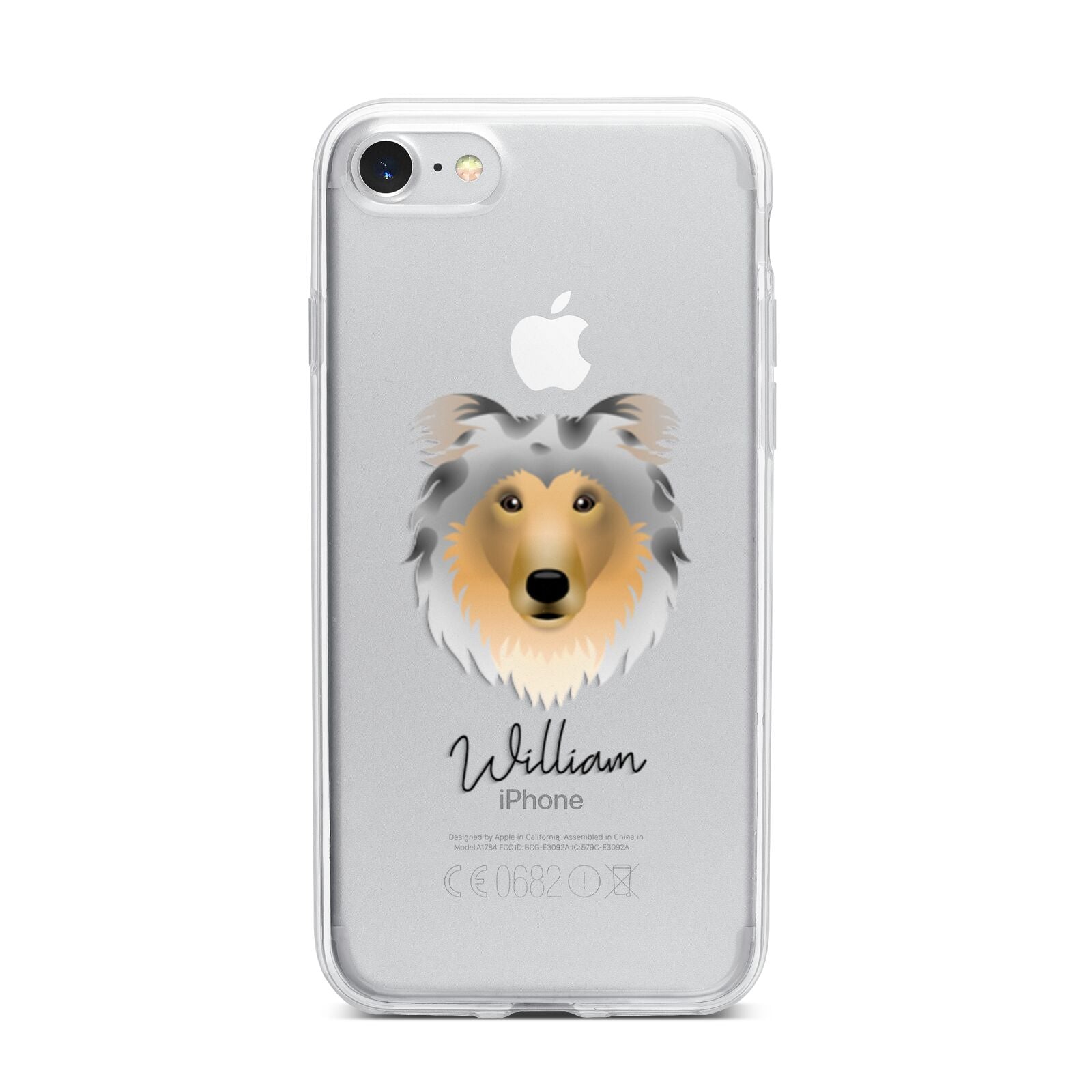 Rough Collie Personalised iPhone 7 Bumper Case on Silver iPhone