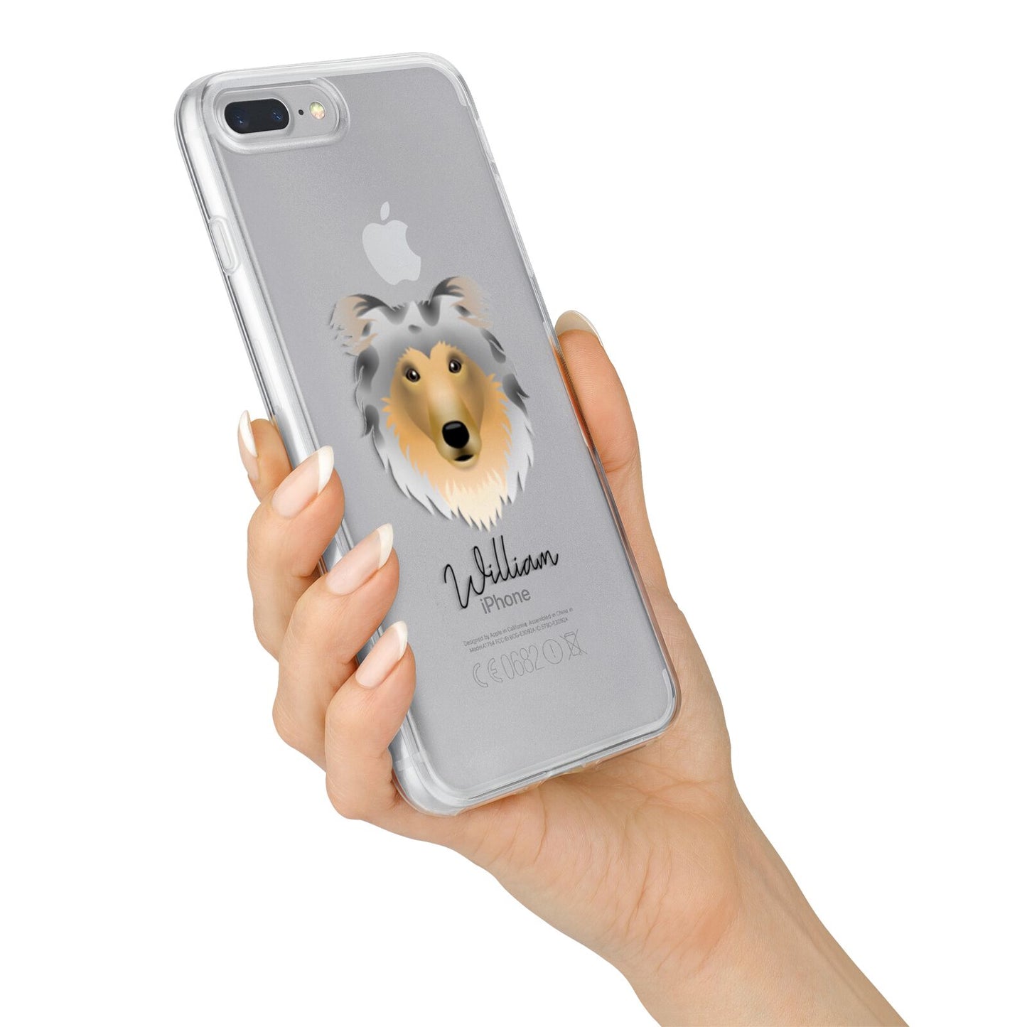 Rough Collie Personalised iPhone 7 Plus Bumper Case on Silver iPhone Alternative Image