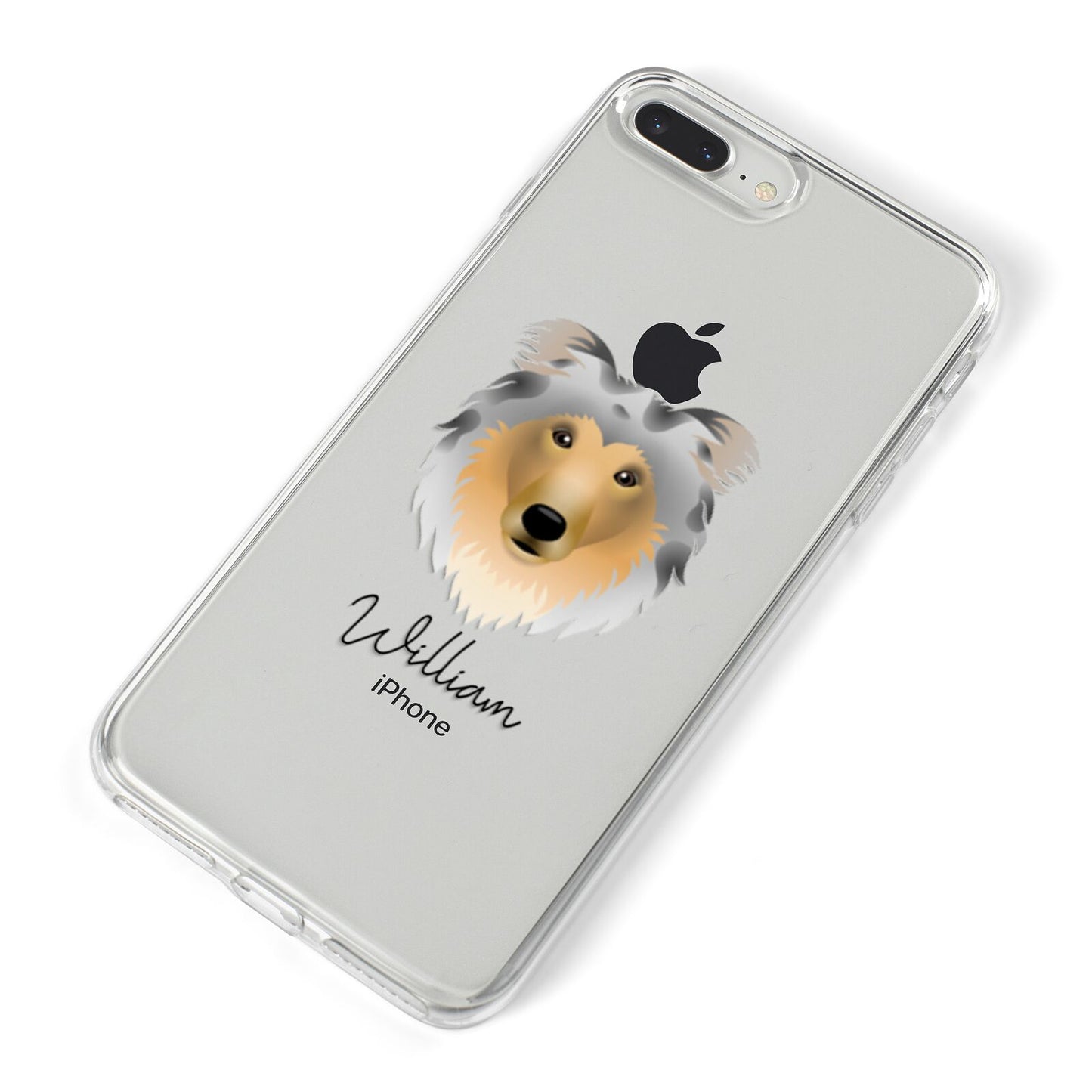 Rough Collie Personalised iPhone 8 Plus Bumper Case on Silver iPhone Alternative Image