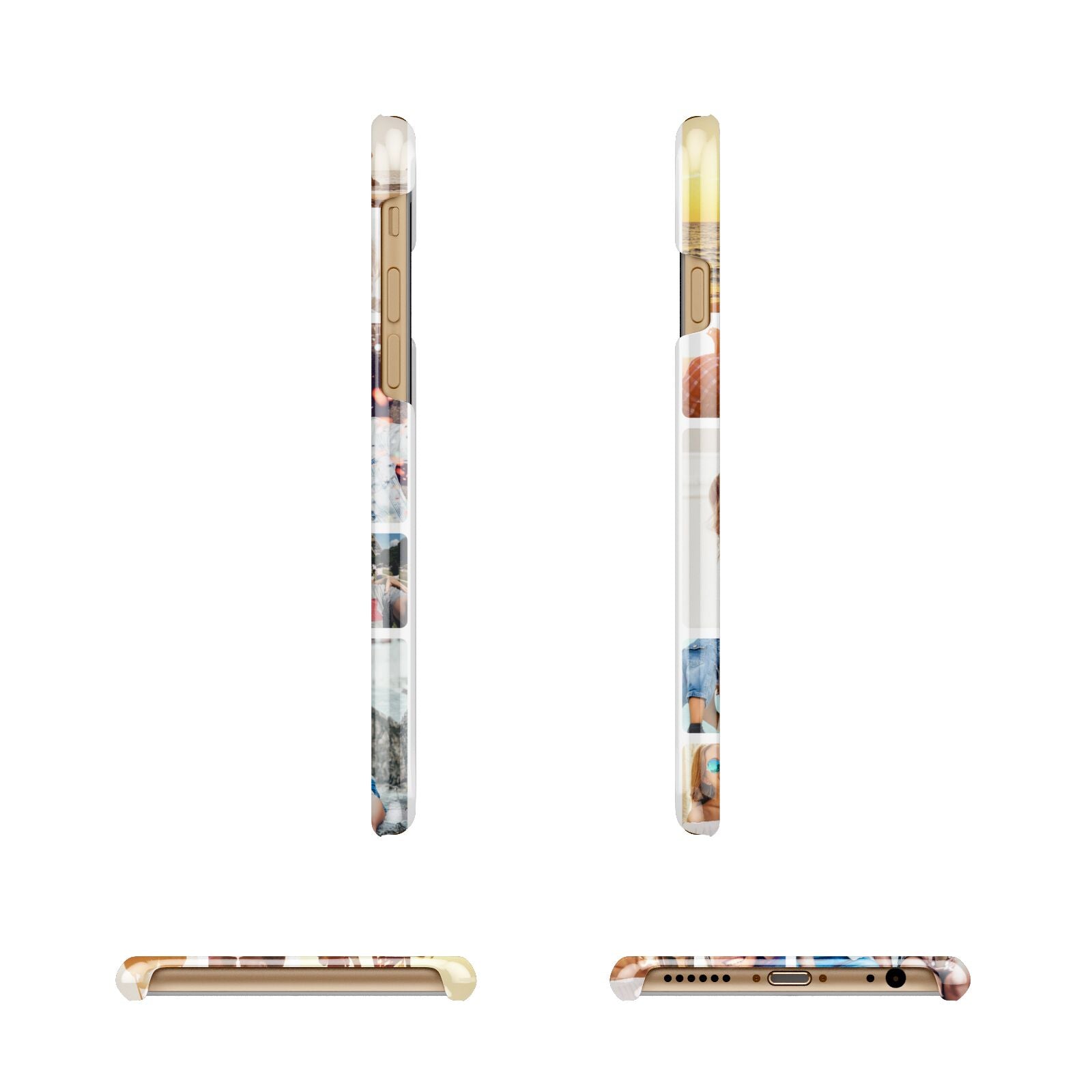 Round Edged Photo Montage Upload Apple iPhone 6 3D Wrap Snap Case Angled Images