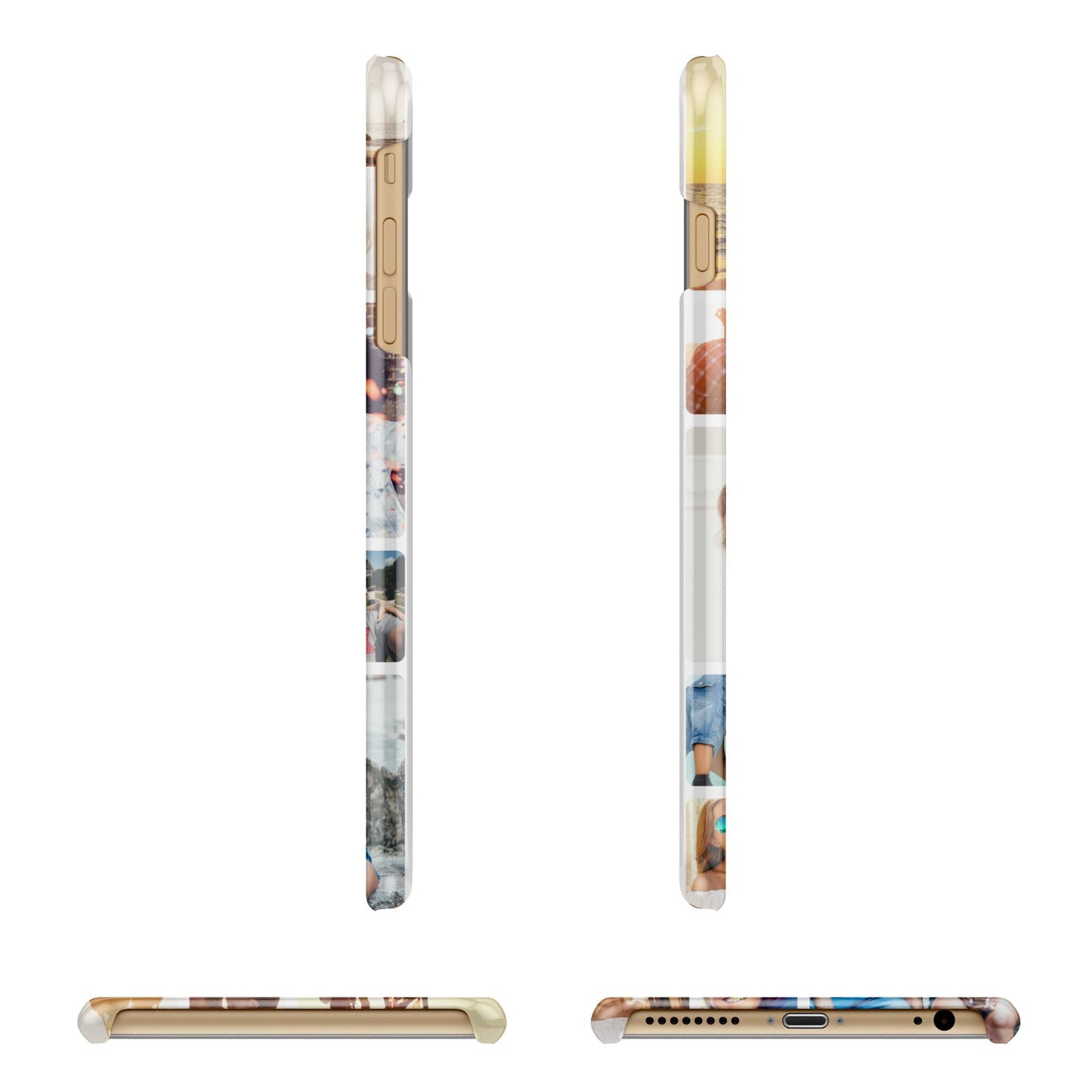 Round Edged Photo Montage Upload Apple iPhone 6 Plus 3D Wrap Snap Case Angled Images