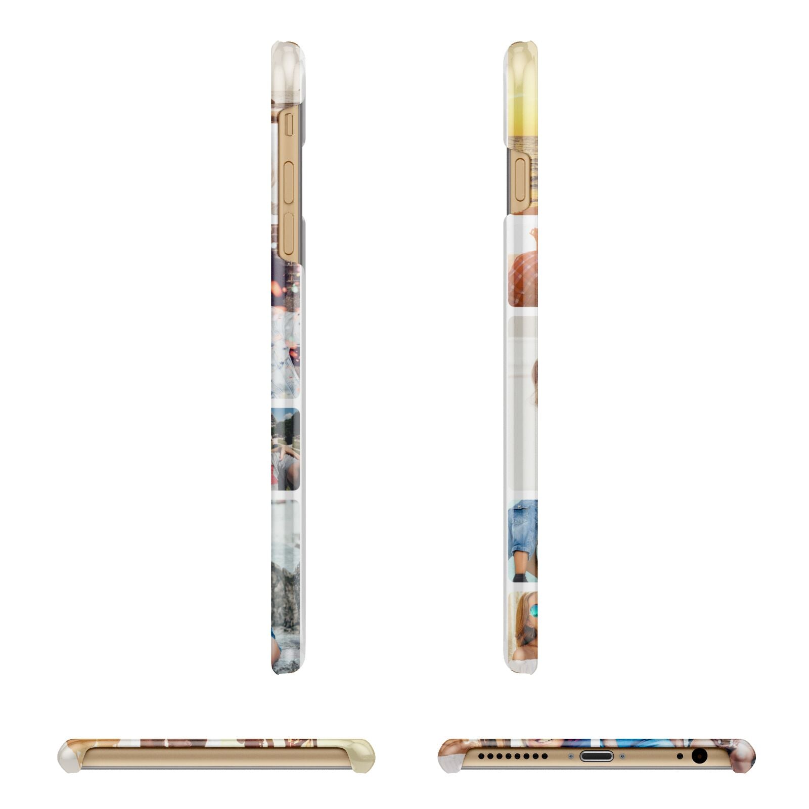 Round Edged Photo Montage Upload Apple iPhone 6 Plus 3D Wrap Snap Case Angled Images