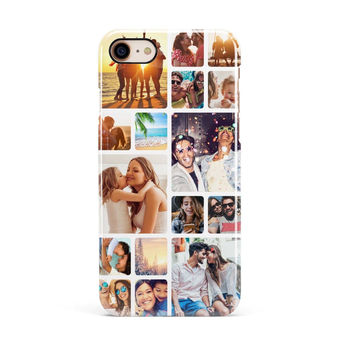 Round Edged Photo Montage Upload Apple iPhone 7 8 3D Snap Case