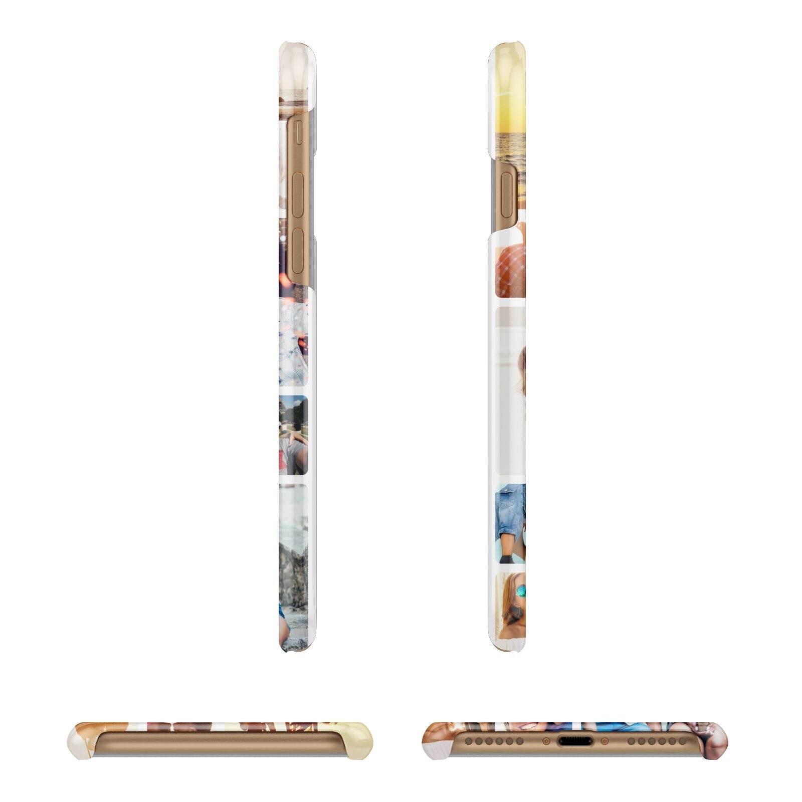 Round Edged Photo Montage Upload Apple iPhone 7 8 3D Wrap Snap Case Angled Images