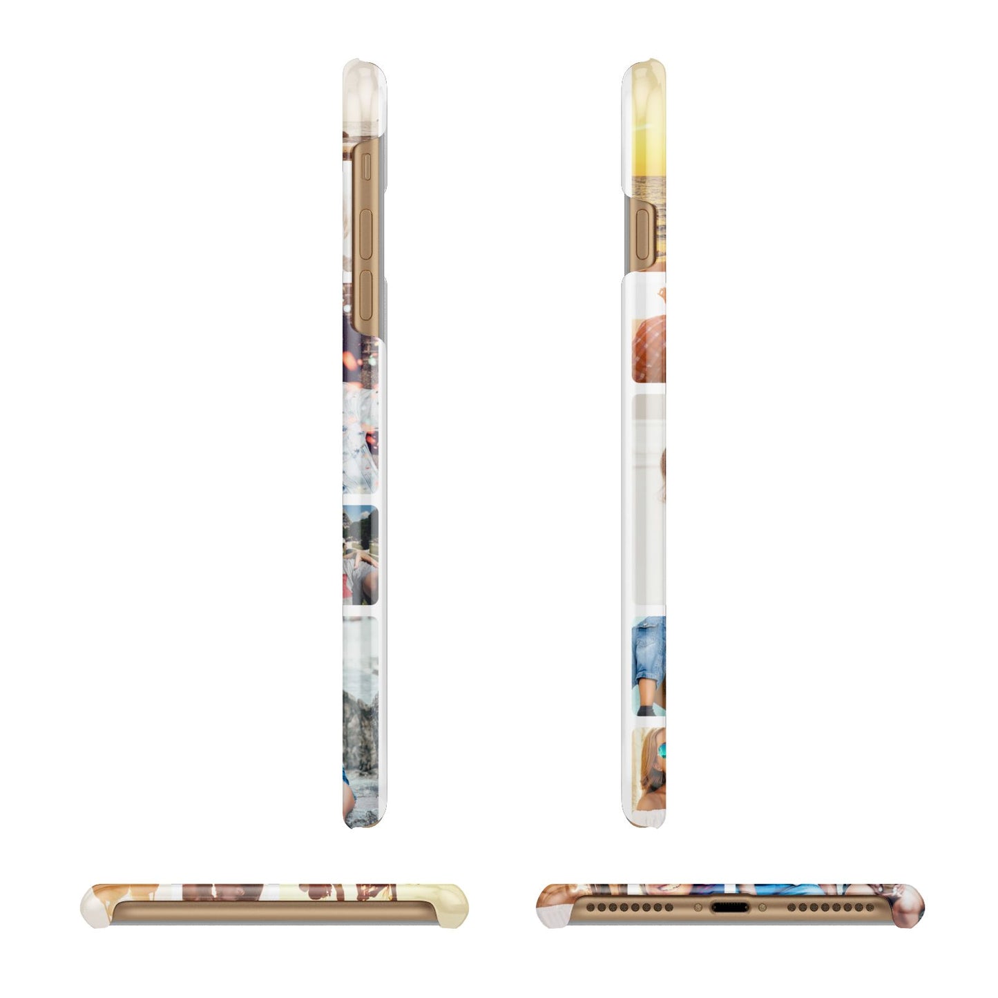 Round Edged Photo Montage Upload Apple iPhone 7 Plus 3D Wrap Snap Case Angled Images