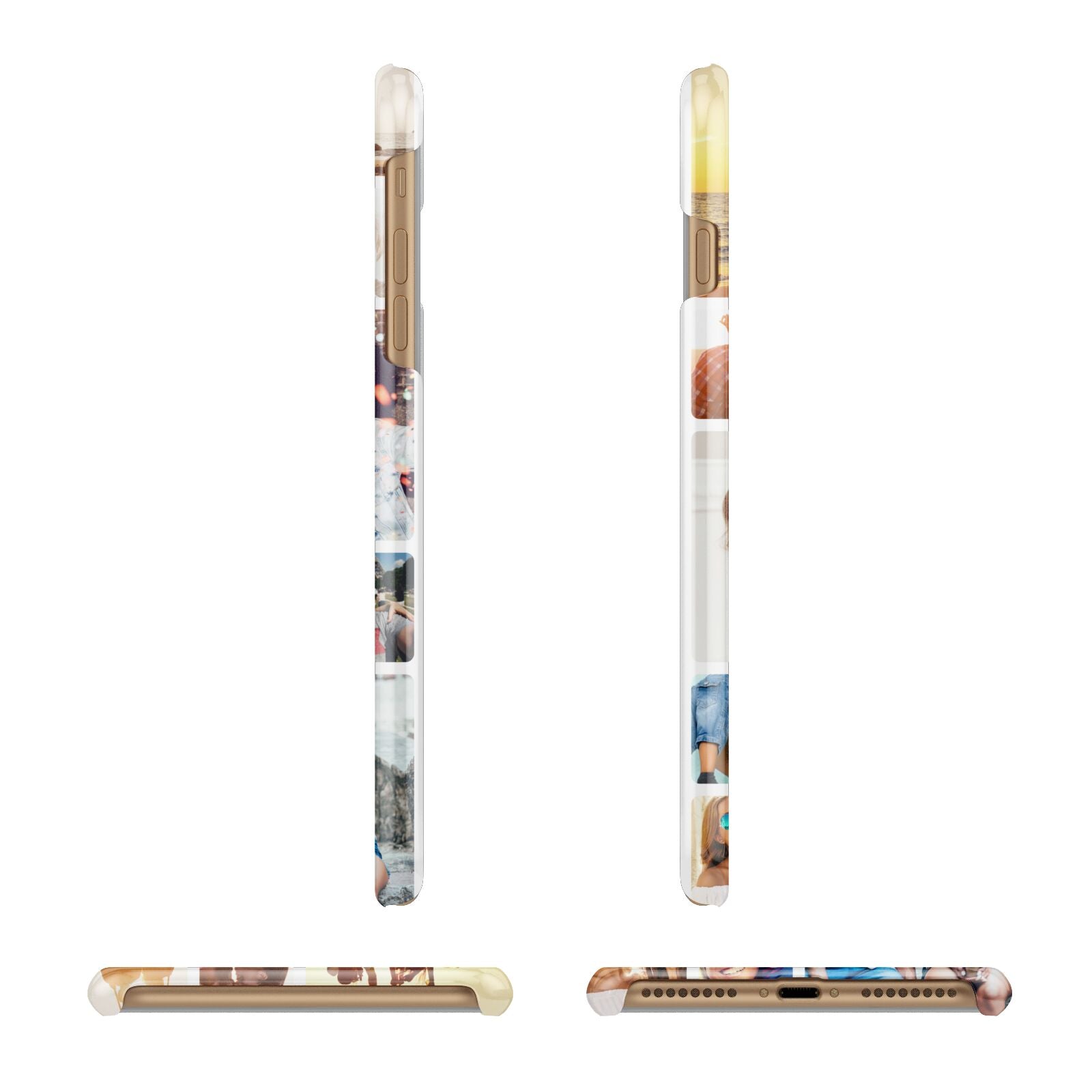 Round Edged Photo Montage Upload Apple iPhone 7 Plus 3D Wrap Snap Case Angled Images