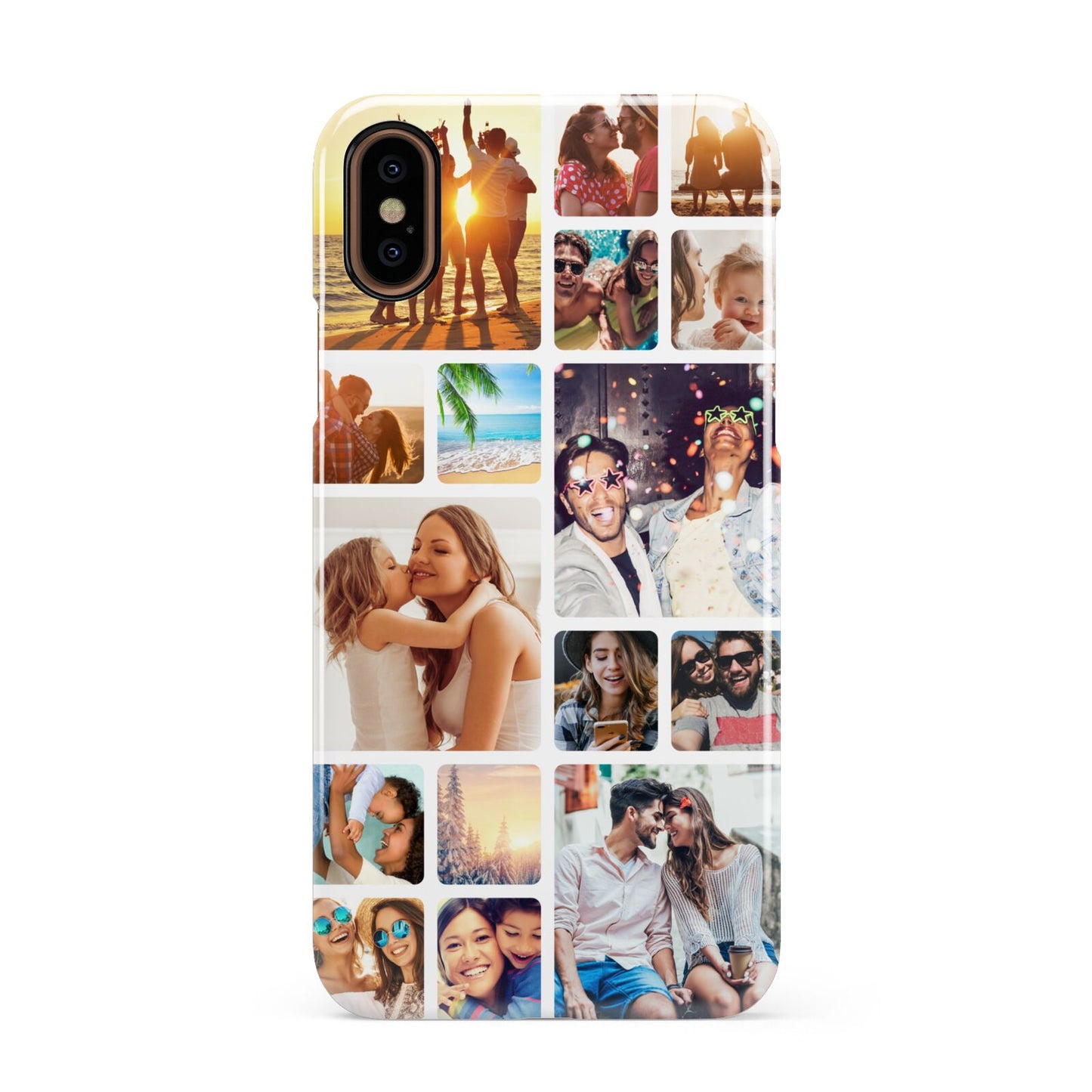 Round Edged Photo Montage Upload Apple iPhone XS 3D Snap Case