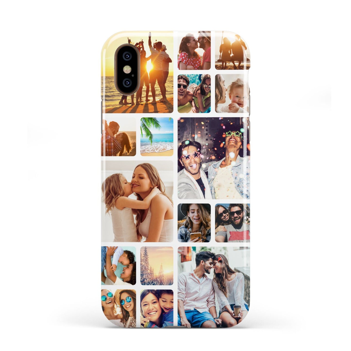 Round Edged Photo Montage Upload Apple iPhone XS 3D Tough