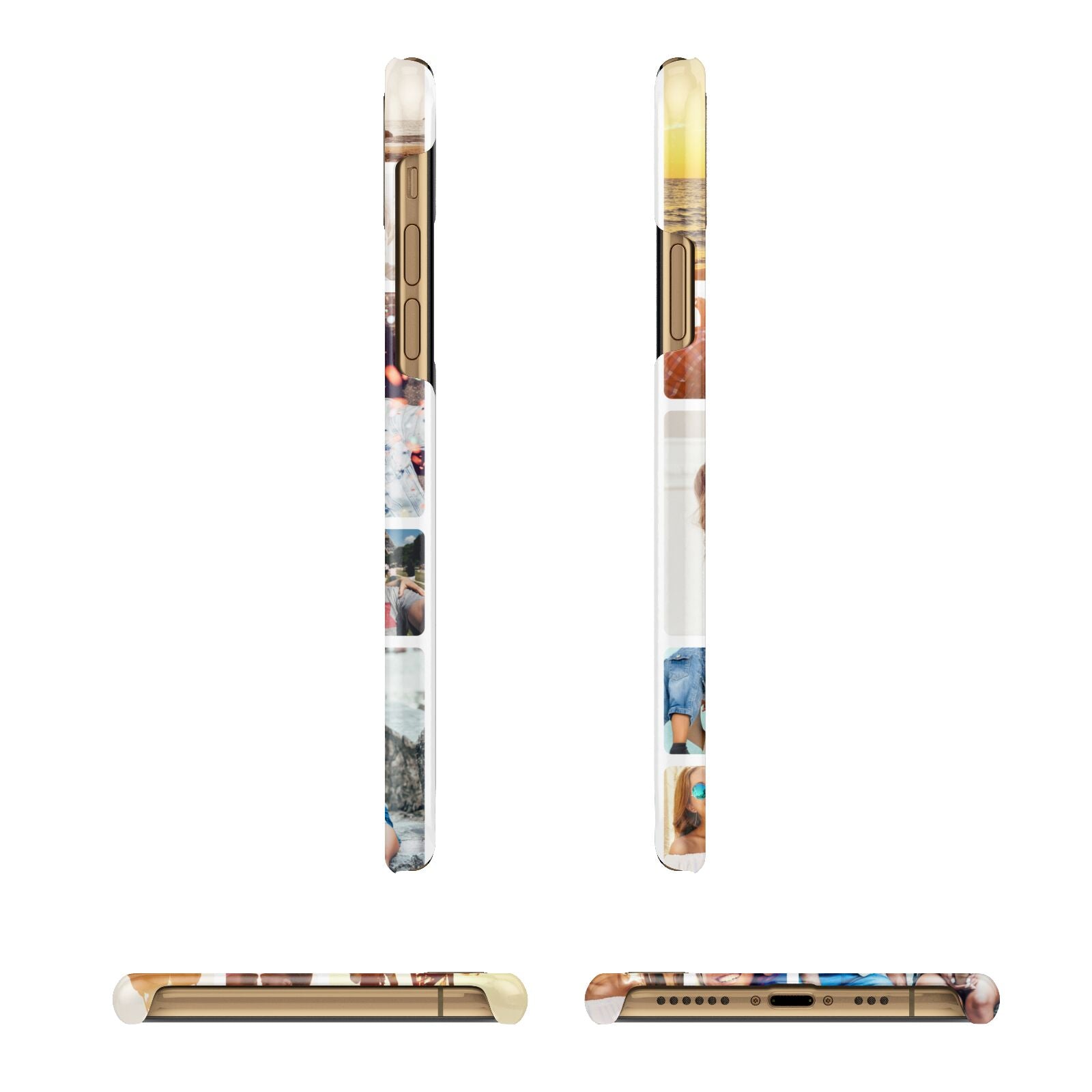 Round Edged Photo Montage Upload Apple iPhone Xs 3D Wrap Snap Case Angled Images