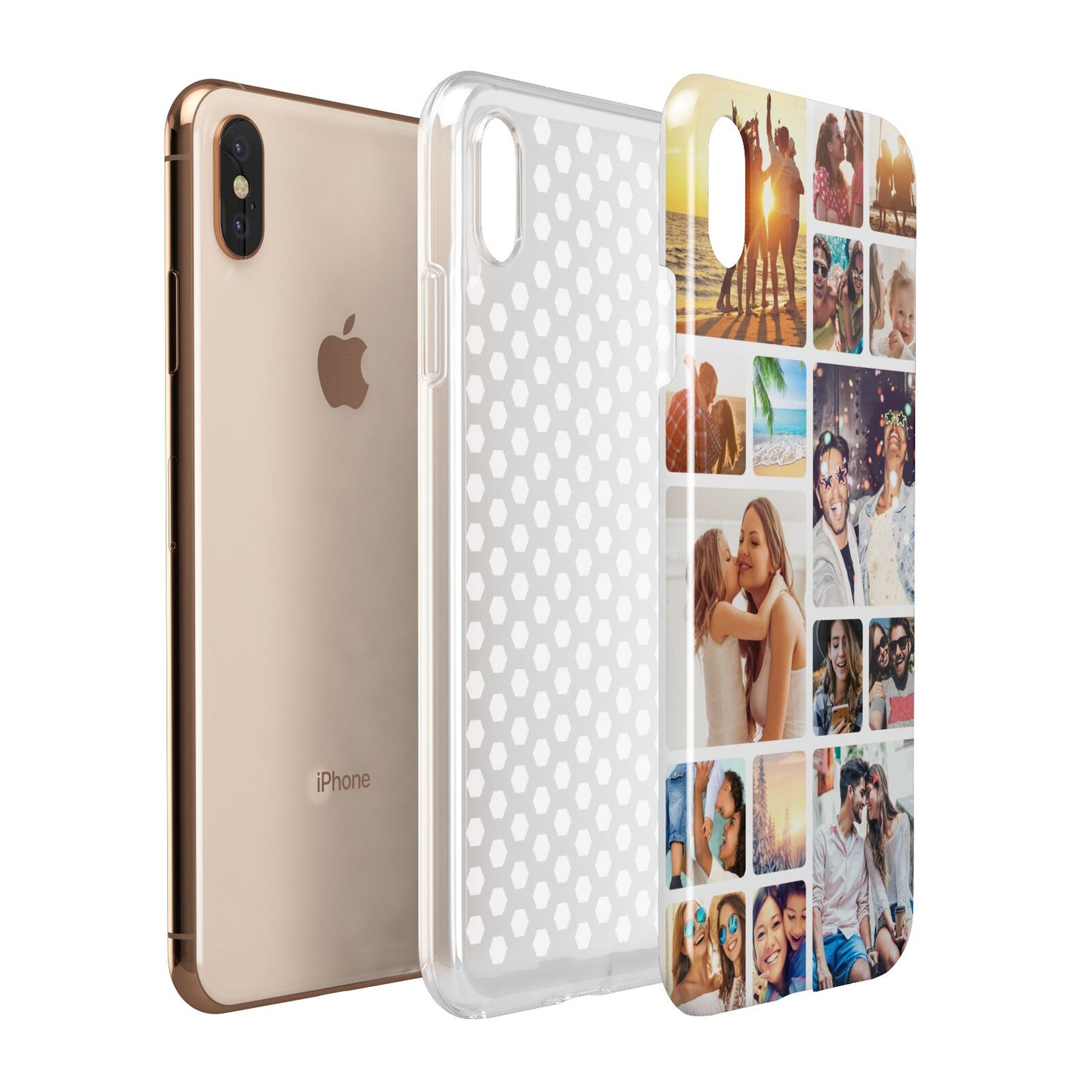 Round Edged Photo Montage Upload Apple iPhone Xs Max 3D Tough Case Expanded View