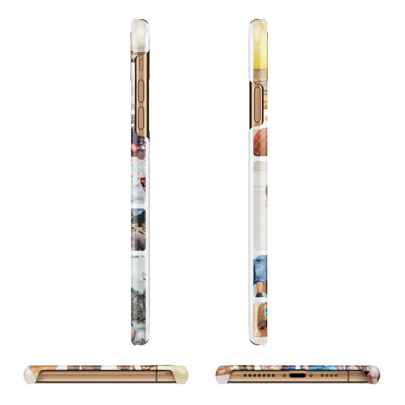 Round Edged Photo Montage Upload Apple iPhone Xs Max 3D Wrap Snap Case Angled Images