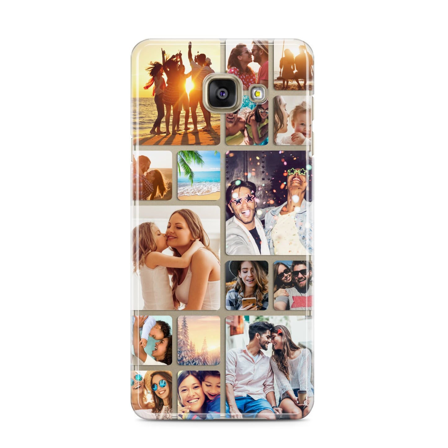 Round Edged Photo Montage Upload Samsung Galaxy A3 2016 Case on gold phone