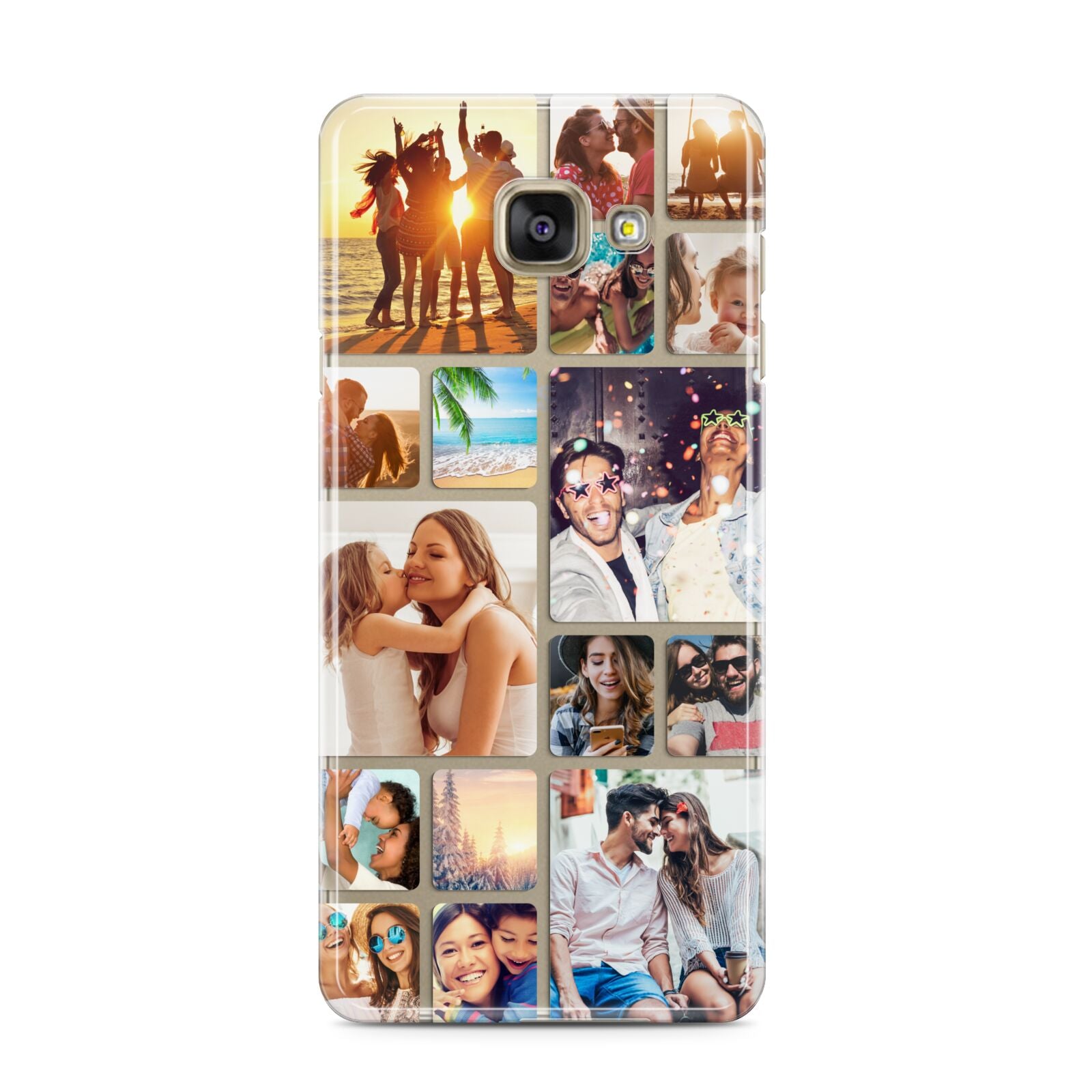 Round Edged Photo Montage Upload Samsung Galaxy A3 2016 Case on gold phone