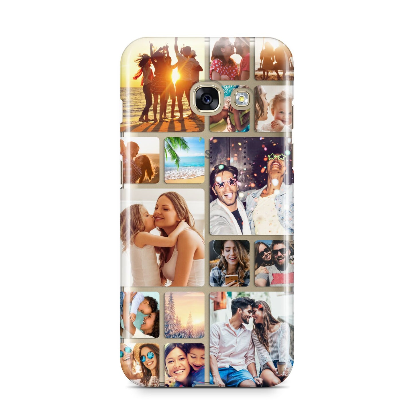 Round Edged Photo Montage Upload Samsung Galaxy A3 2017 Case on gold phone