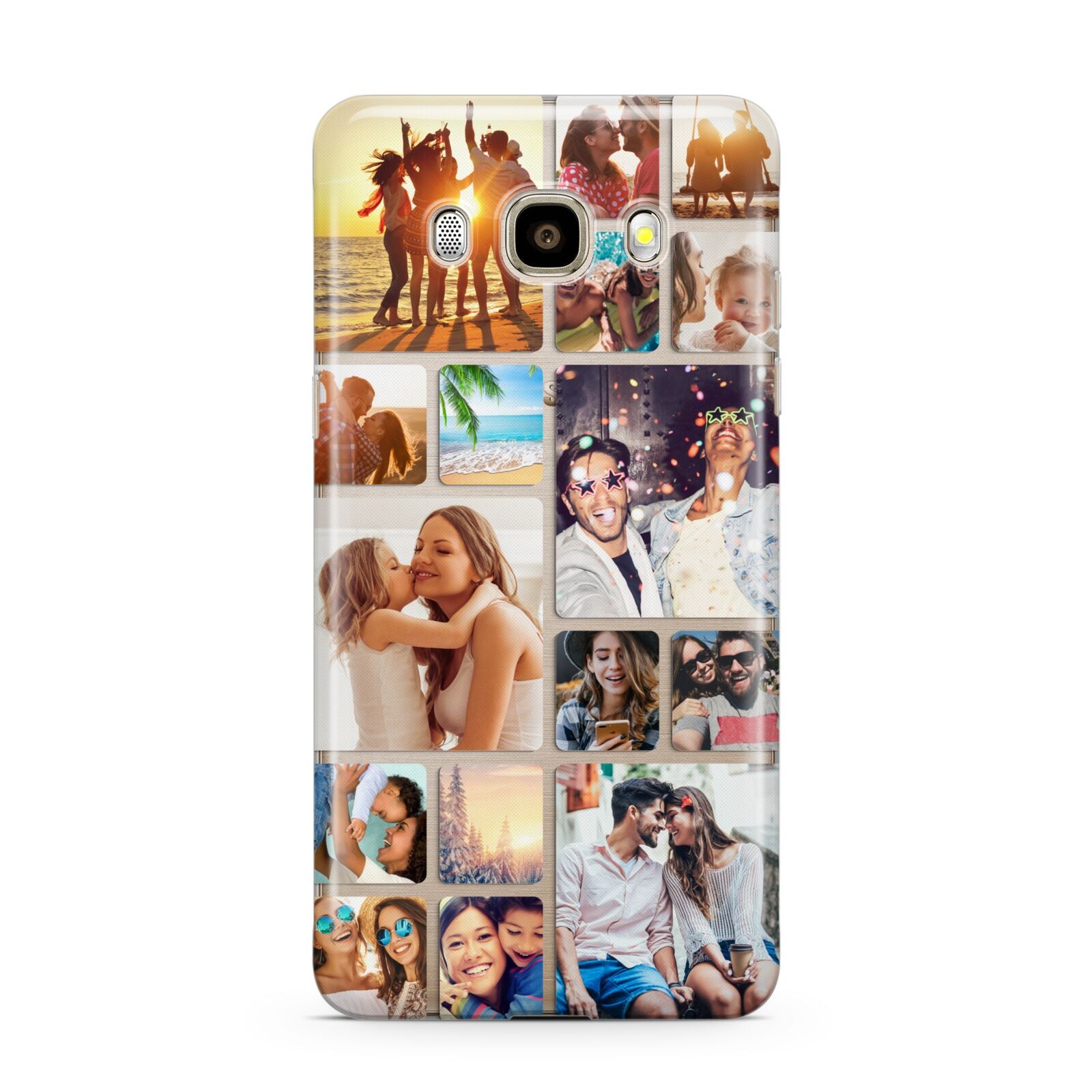 Round Edged Photo Montage Upload Samsung Galaxy J7 2016 Case on gold phone