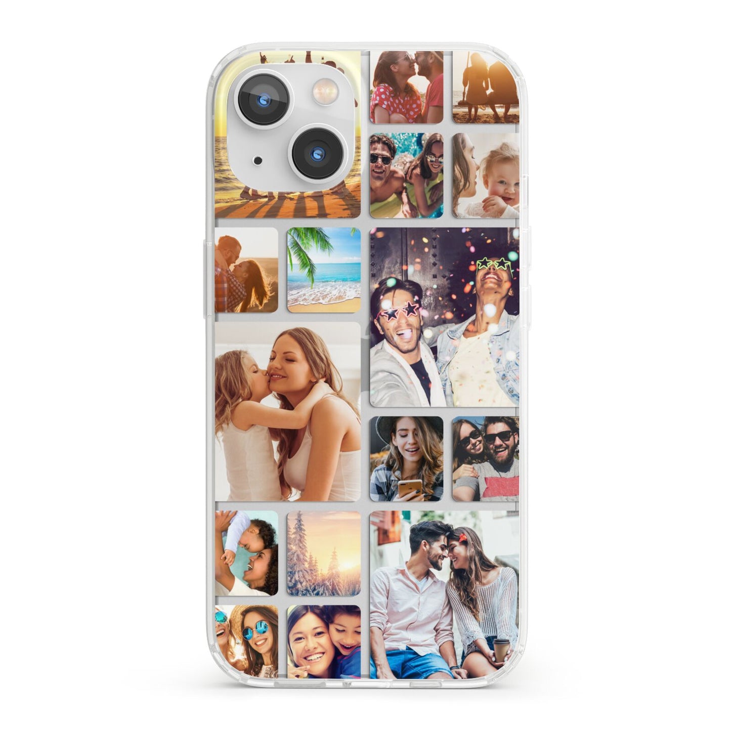 Round Edged Photo Montage Upload iPhone 13 Clear Bumper Case
