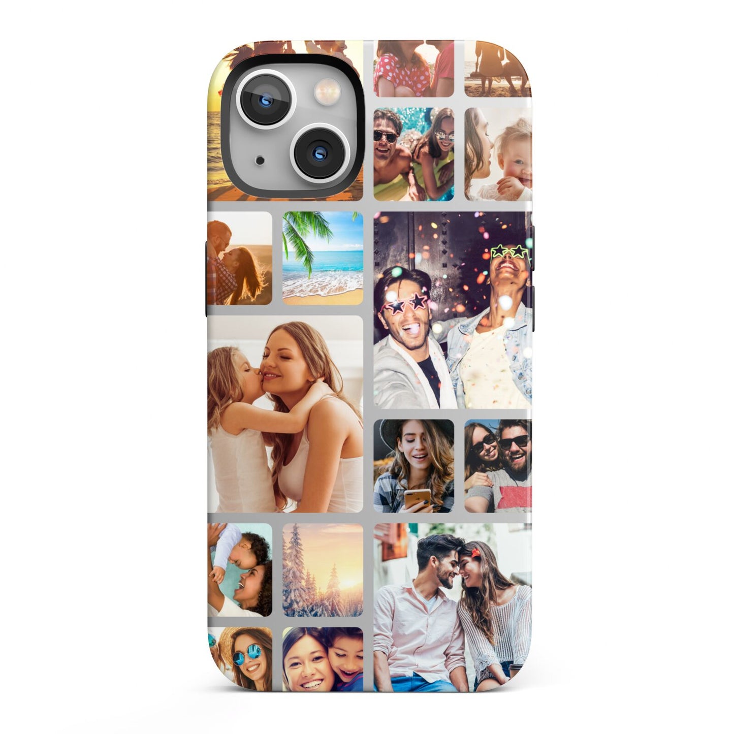 Round Edged Photo Montage Upload iPhone 13 Full Wrap 3D Tough Case