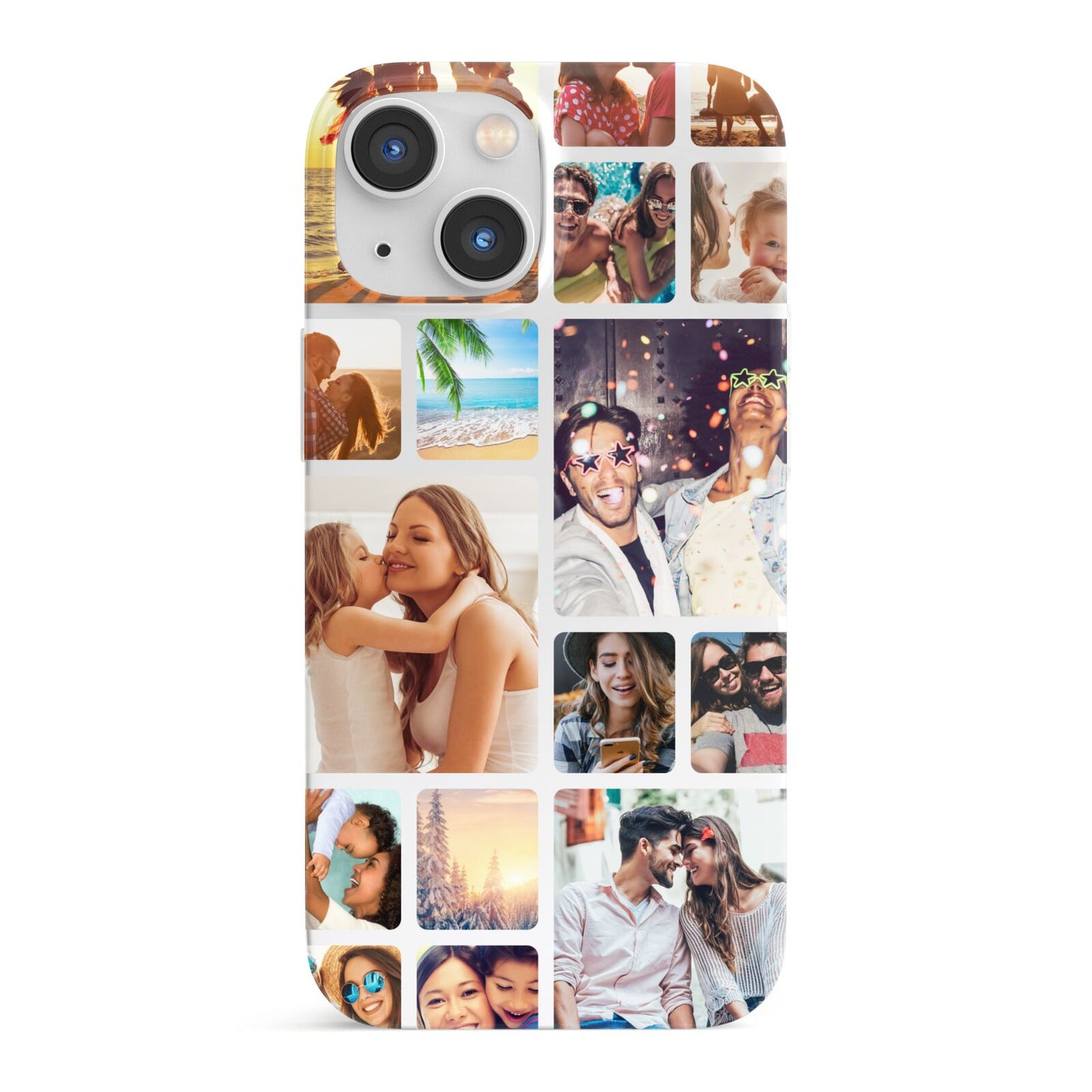 Round Edged Photo Montage Upload iPhone 13 Mini Full Wrap 3D Snap Case