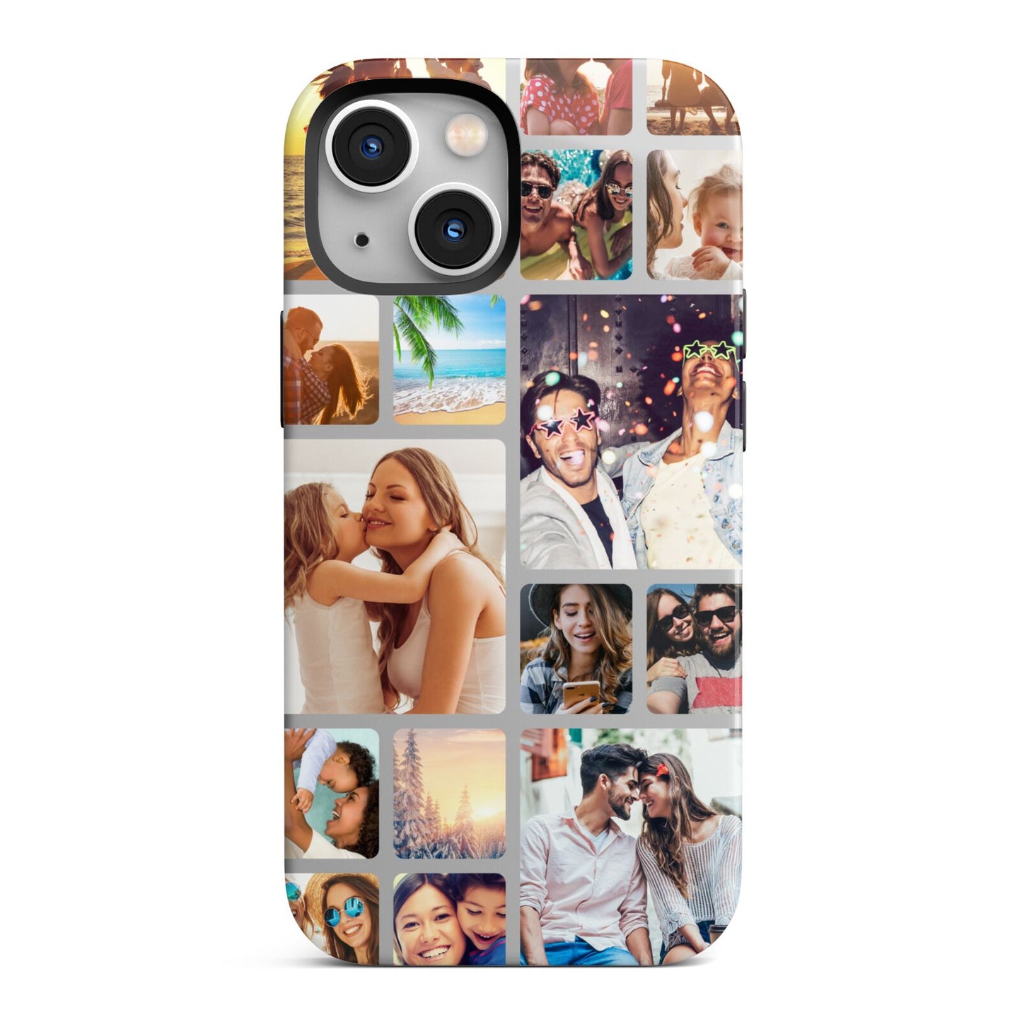 Round Edged Photo Montage Upload iPhone 13 Mini Full Wrap 3D Tough Case