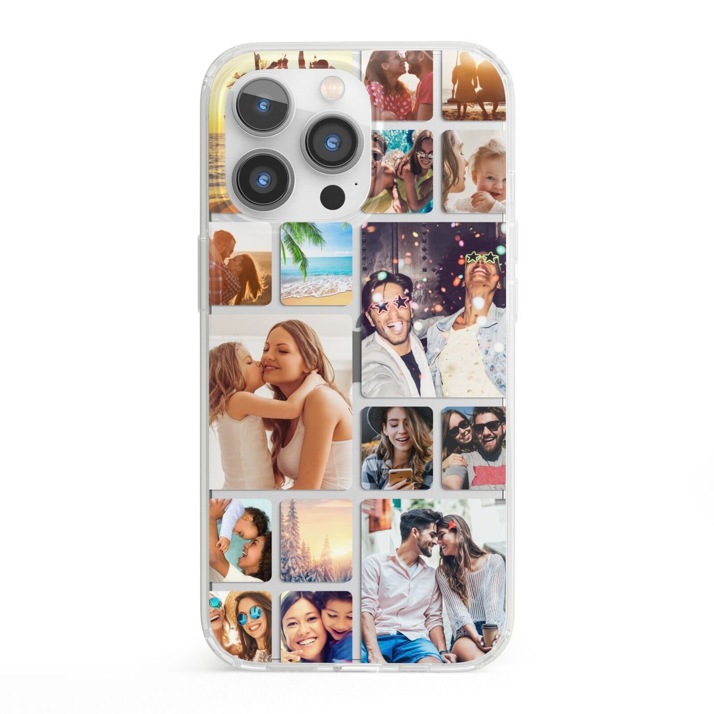 Round Edged Photo Montage Upload iPhone 13 Pro Clear Bumper Case
