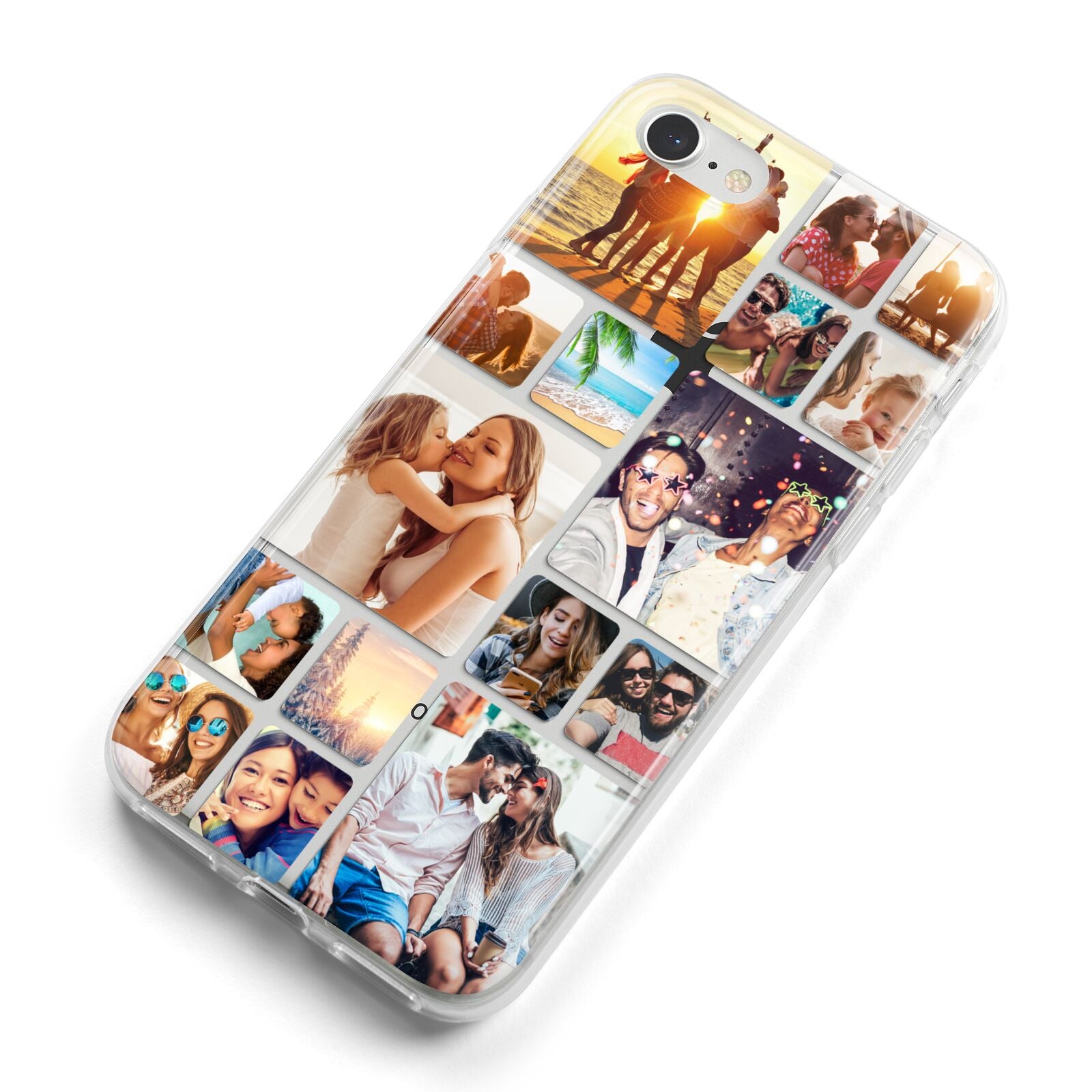 Round Edged Photo Montage Upload iPhone 8 Bumper Case on Silver iPhone Alternative Image