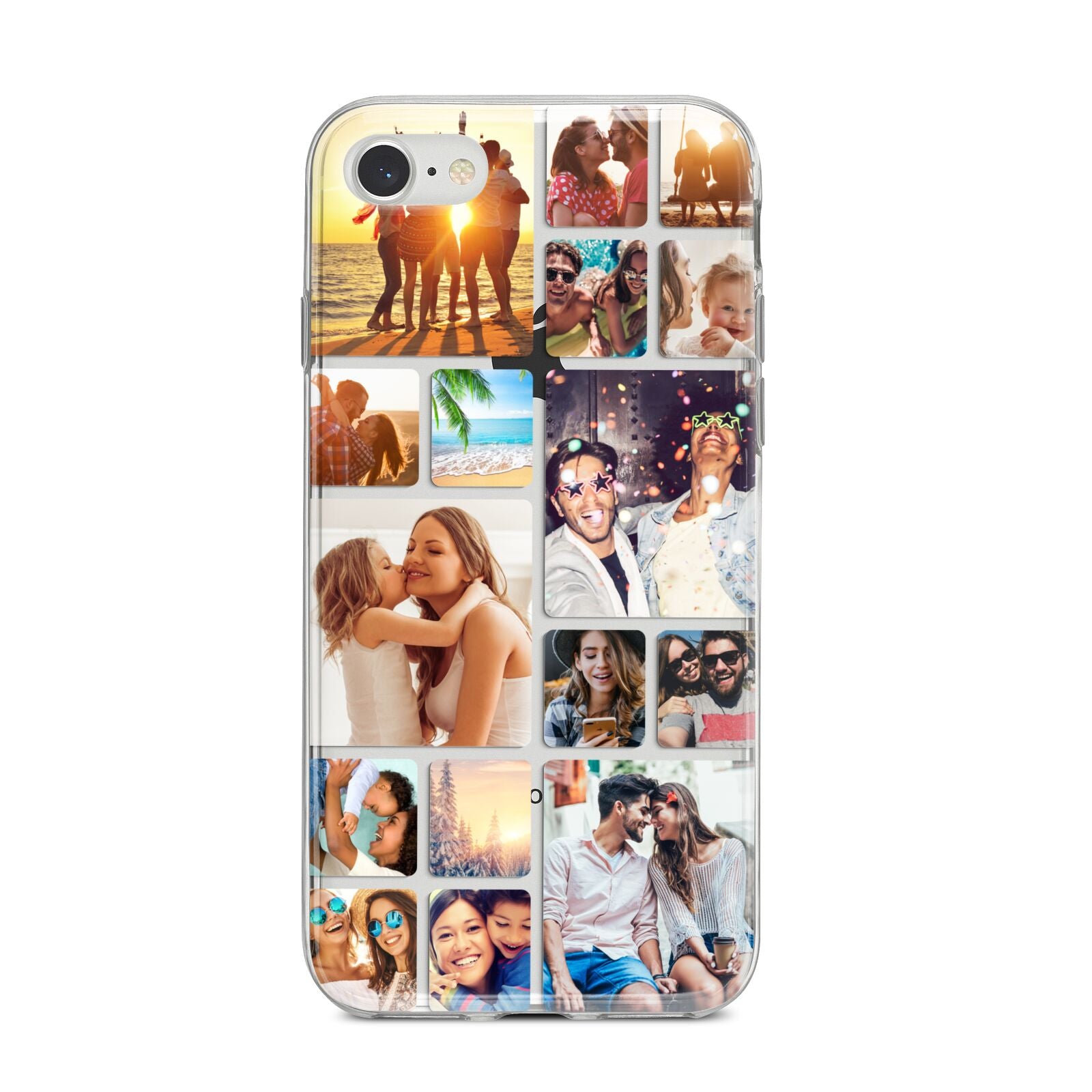 Round Edged Photo Montage Upload iPhone 8 Bumper Case on Silver iPhone
