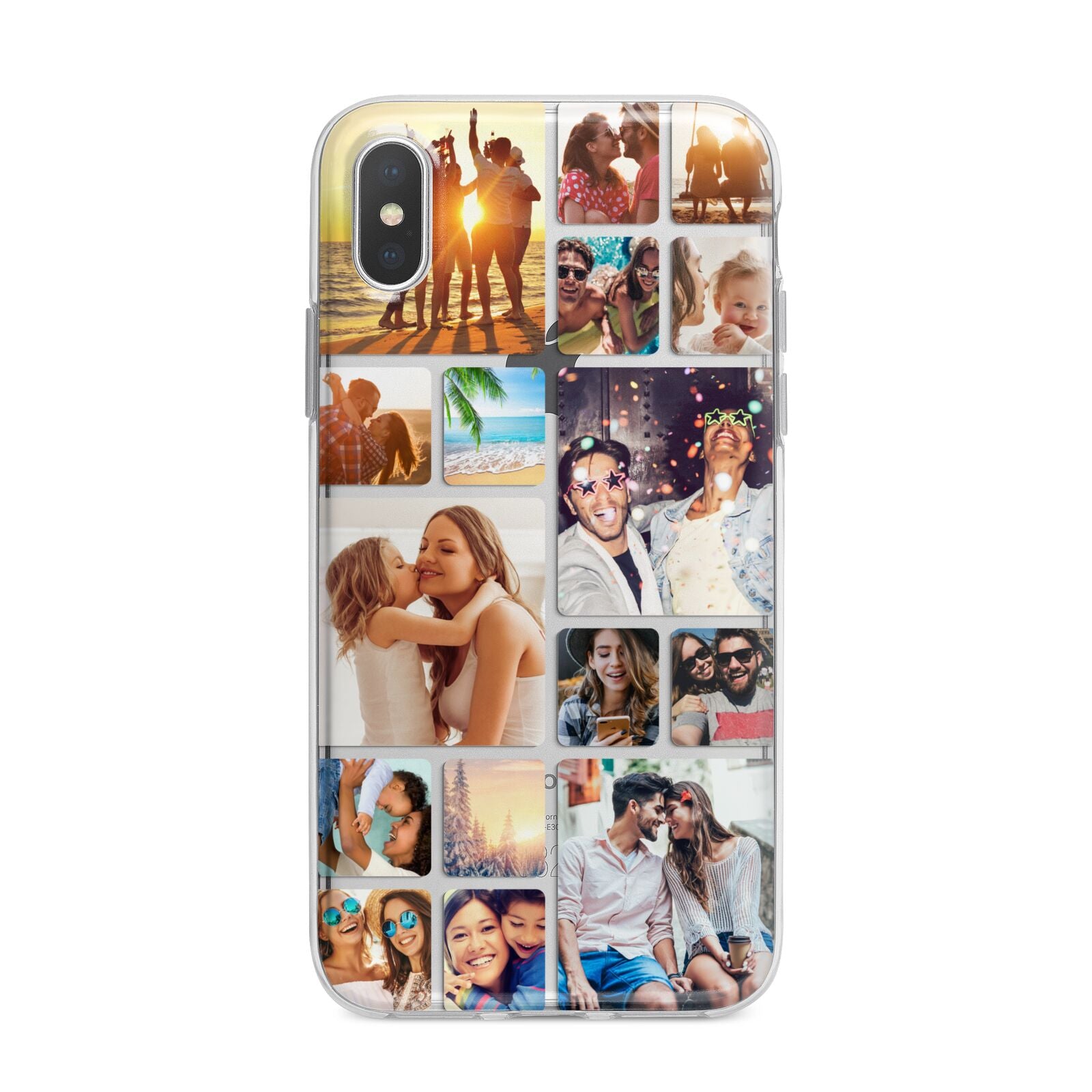 Round Edged Photo Montage Upload iPhone X Bumper Case on Silver iPhone Alternative Image 1
